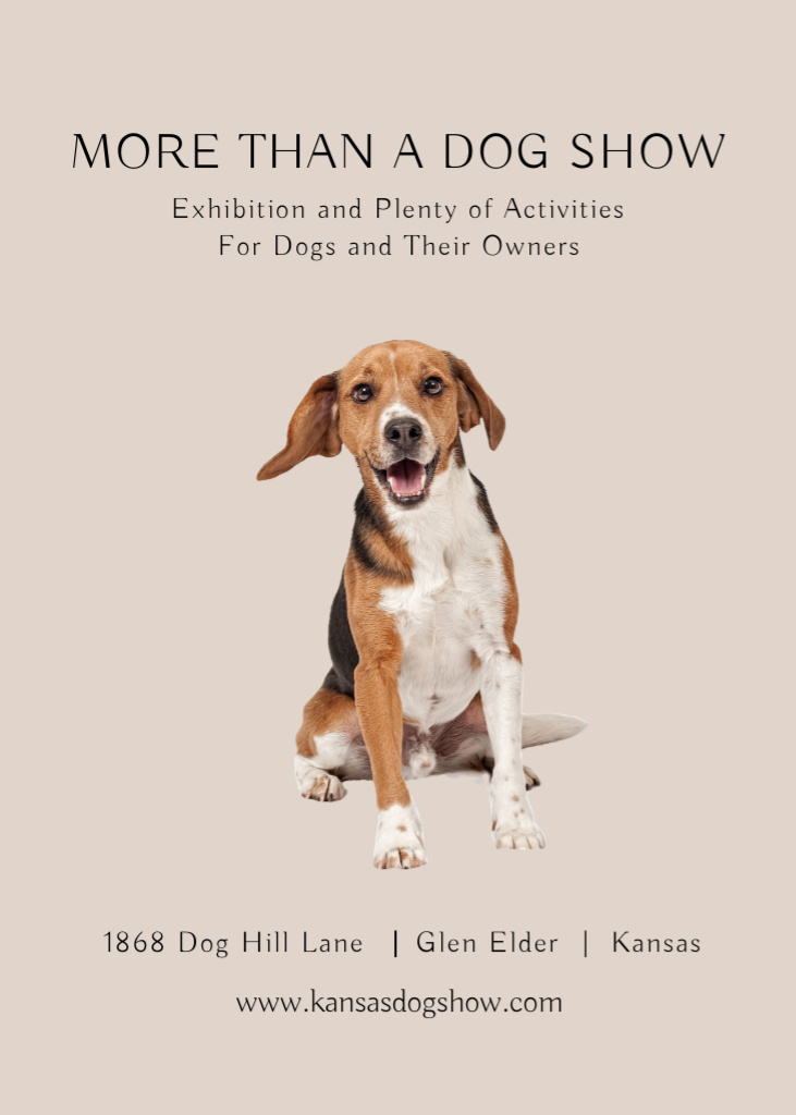 Plantilla de diseño de Dog Show Announcement with Cute Pet Flayer 