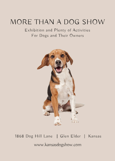 Dog Show Announcement with Cute Pet Flayer – шаблон для дизайну