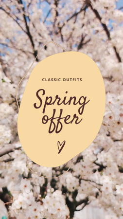 Designvorlage Klassisches Frühlingsoutfit-Angebot für Instagram Video Story