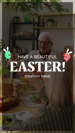 Plantilla de diseño de Saludo familiar de Pascua con huevos pintados TikTok Video 