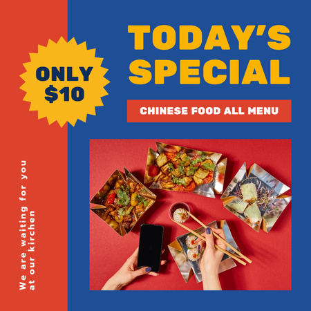 Platilla de diseño Today Only Price Offer for Traditional Chinese Cuisine Instagram