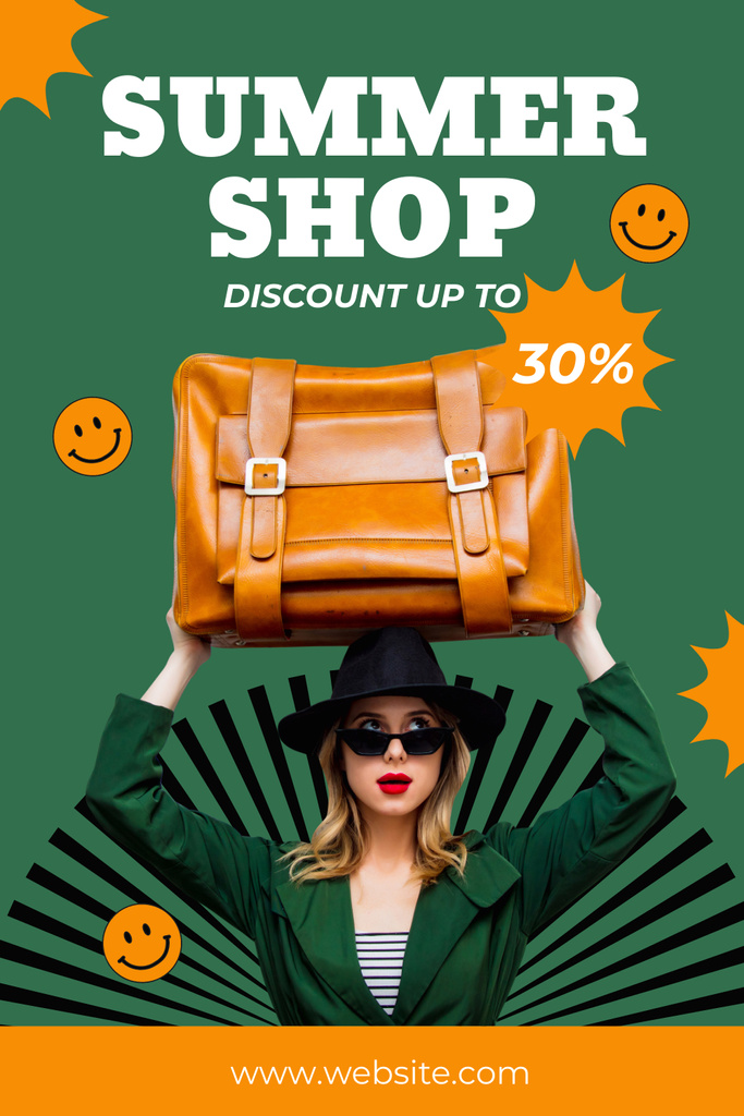 Summer Discount for Fashion Accessories Pinterest Design Template