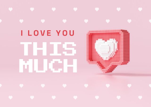 Cute Love Phrase with Heart Sticker Card Modelo de Design