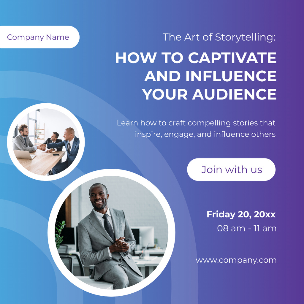 Storytelling Techniques for Audient Engaging LinkedIn post – шаблон для дизайна