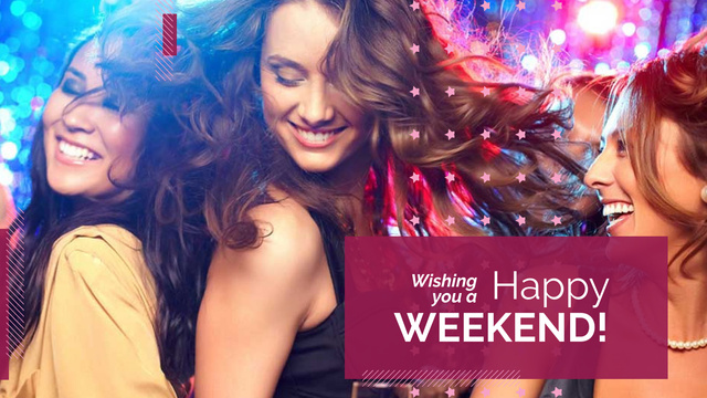 Weekend Party Women Dancing in Club Title 1680x945px Design Template