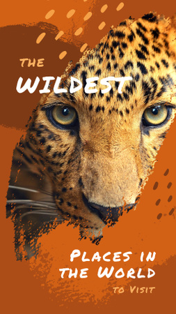Wild leopard in natural habitat Instagram Story Design Template