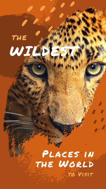 Designvorlage Wild leopard in natural habitat für Instagram Story