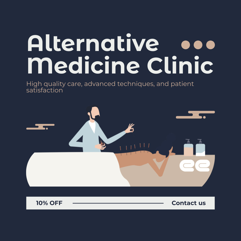 Szablon projektu Discounted Alternative Medicine Options With Acupuncture LinkedIn post