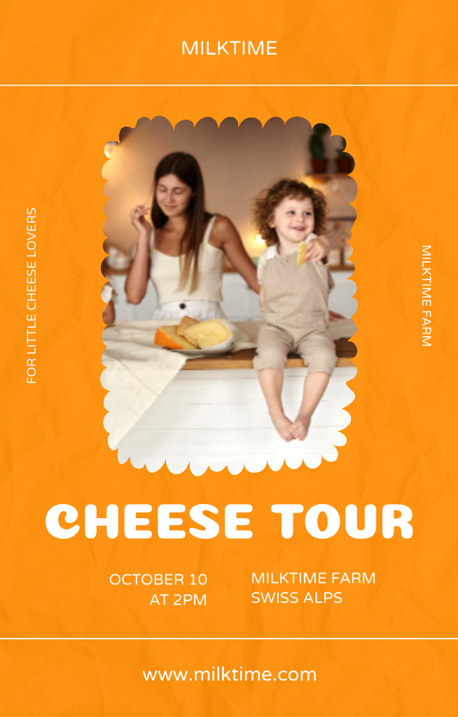 Cheese Tasting Tour Announcement Invitation 4.6x7.2in Design Template