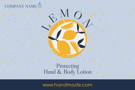 Lemon Lotion for Body and Hands Label Design Template