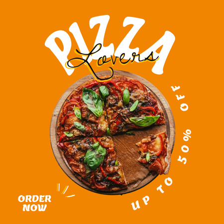 Ontwerpsjabloon van Instagram van Ronde pizza kortingsaanbieding
