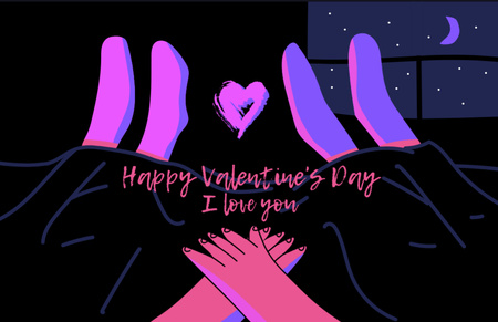 Designvorlage Herzlichen Glückwunsch zum Valentinstag mit verliebten Paaren für Thank You Card 5.5x8.5in