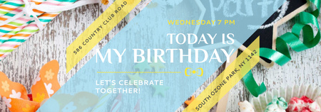Birthday Party Invitation Bows and Ribbons Tumblrデザインテンプレート