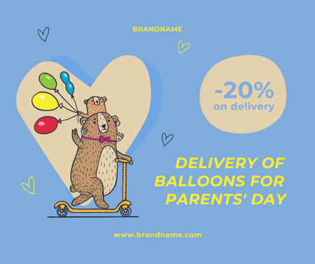 Plantilla de diseño de Entrega de globos por el día de los padres Facebook 