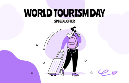 Plantilla de diseño de Tourism Day Special Offer with Man Flyer 5.5x8.5in Horizontal 