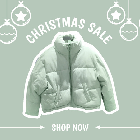Christmas Sale of Winter Clothes Grey Instagram AD Design Template