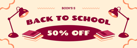 Sale of School Books and Textbooks with Discount Tumblr Design Template