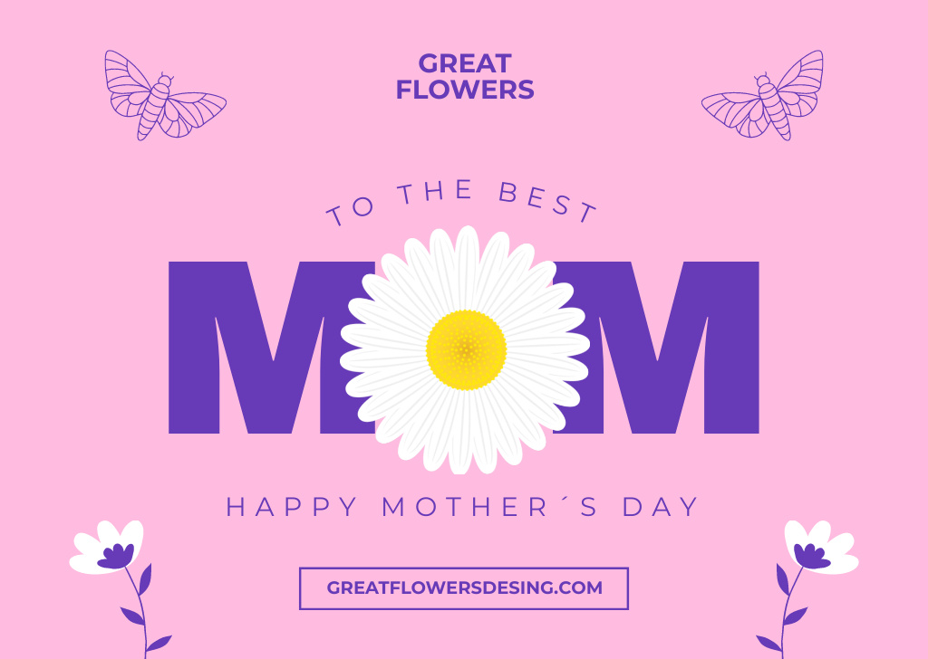 Mother's Day Offer of Flower Shop Card Design Template