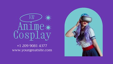 Template di design App cosplay anime virtuale Business Card US