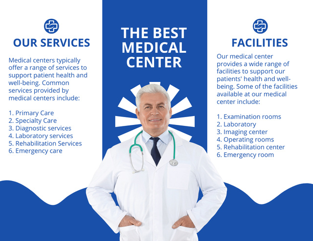 Offer of Medical Center Services Brochure 8.5x11in Modelo de Design