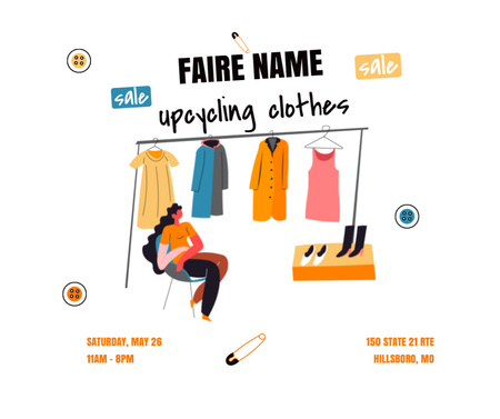 Modèle de visuel Annonce de vente de vêtements d'occasion - Facebook