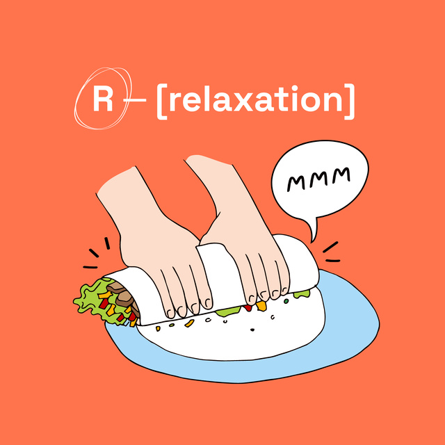 Funny Illustration of making Shawarma Album Cover Design Template