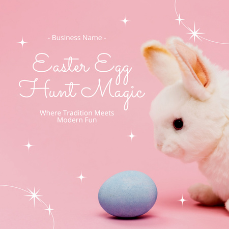 Easter Magic Egg Hunt Announcement Instagram AD Design Template
