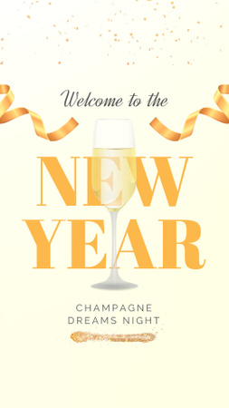 Plantilla de diseño de Spectacular New Year Champagne Night Party Instagram Video Story 