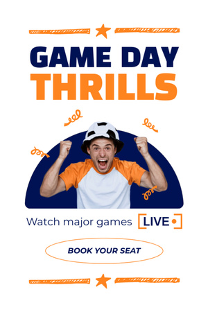 Thrills Game Day for Fans in Sports Bar Tumblr Design Template