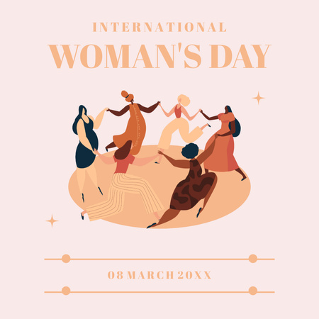 Monipuoliset naiset kansainvälisenä naistenpäivänä Instagram Design Template