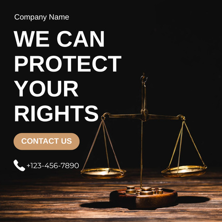 Legal Services Ad with Scales Instagram Design Template
