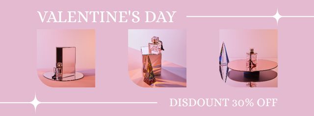 Valentine's Day Perfume Sale Collage Facebook cover Tasarım Şablonu