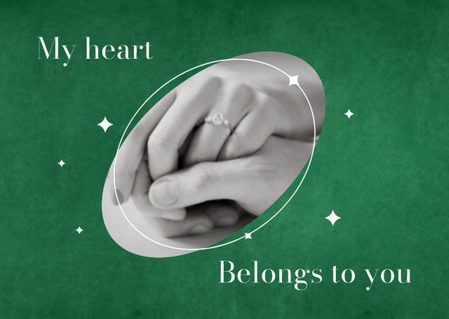 Love Phrase with Couple holding Hands Card – шаблон для дизайну