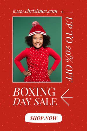 Boxing Day Sale on Red Pinterest Design Template