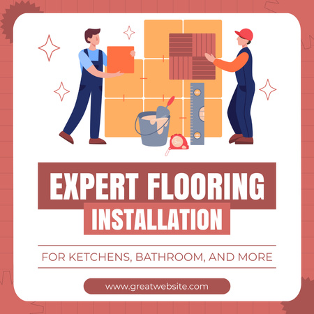Services of Expert Flooring Installation Instagram AD Design Template