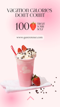 Delicious Strawberry Milkshake Instagram Story Modelo de Design