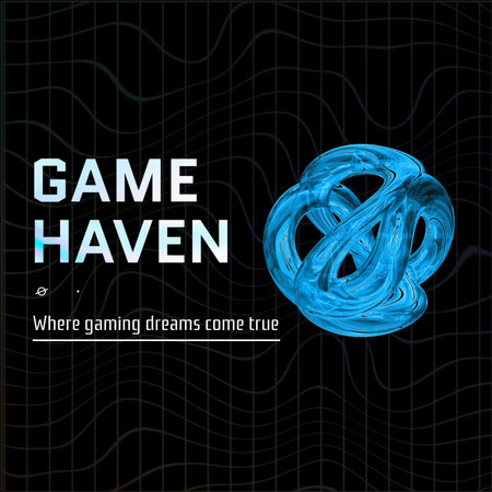 Plantilla de diseño de Promoción de club de juegos interactivos con eslogan Animated Logo 
