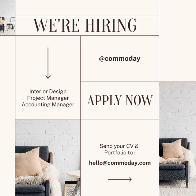 Ontwerpsjabloon van Instagram van Vacancy Ad for Design Company