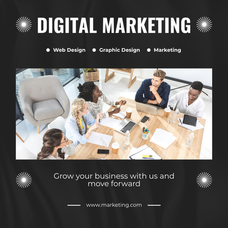 Nabídka služeb profesionální agentury pro digitální marketing a design Instagram Šablona návrhu