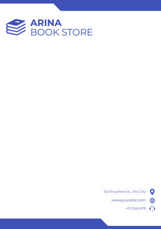 Modèle de visuel Annonce de librairie avec pile de livres - Letterhead