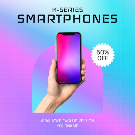 Offer Discounts on Modern Smartphone Instagram AD Design Template