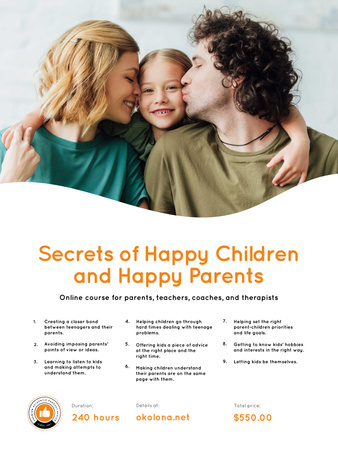 Designvorlage Parenthood Courses Ad Family with Daughter für Poster US