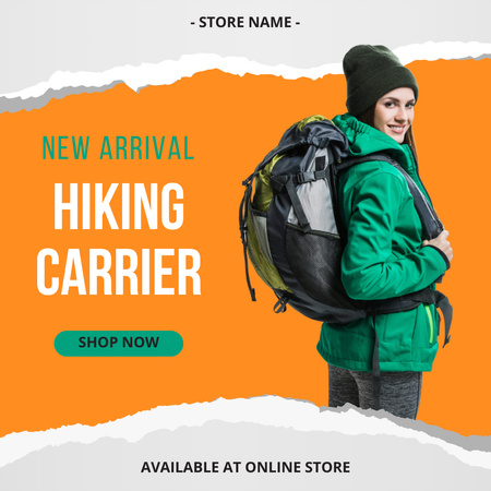 Designvorlage Hiking Carrier Sale Offer für Instagram AD