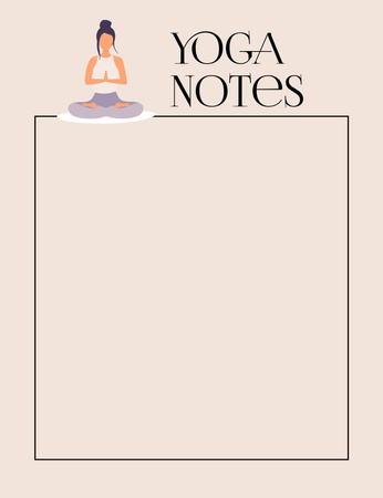 Yoga Planner with Woman in Lotus Position Notepad 107x139mm Design Template