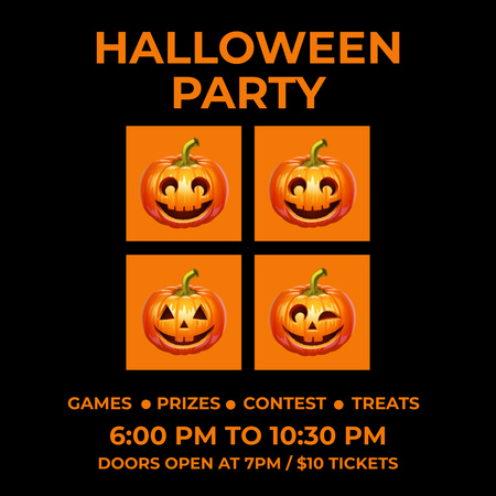 Halloween Party Invitation Instagram Design Template
