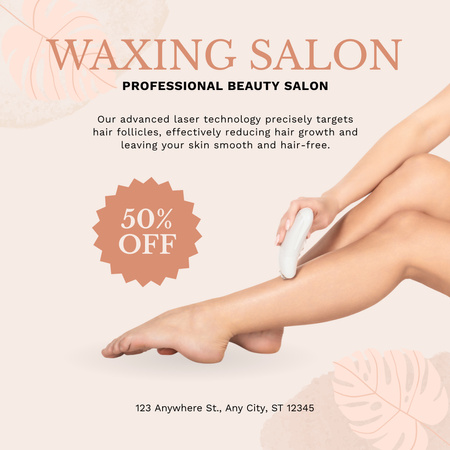 Discount Offer for Professional Waxing Instagram Design Template