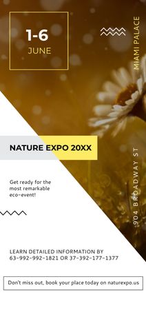 Nature Expo announcement Blooming Daisy Flower Flyer DIN Large Design Template