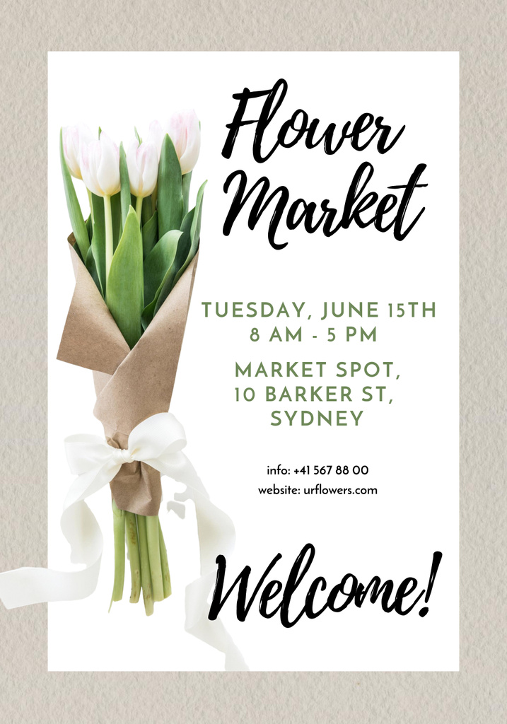 Flower Market Invitation Poster 28x40in Design Template