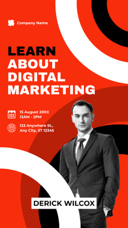 Solution-oriented Seminar About Digital Marketing In Red Instagram Story Design Template