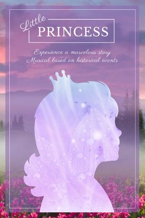 Fairy Tale cover with Princess silhouette Tumblr Design Template